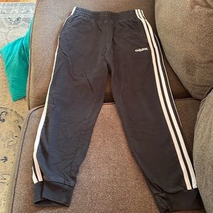 Boys Cotton black Adidas pants size 10/12